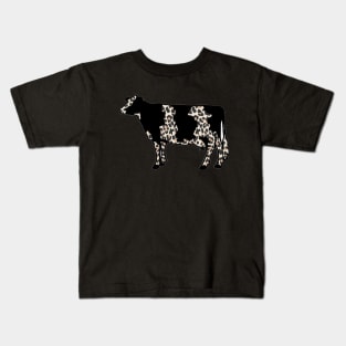 Cheetah Print Dairy Cow Silhouette  - NOT FOR RESALE WITHOUT PERMISSION Kids T-Shirt